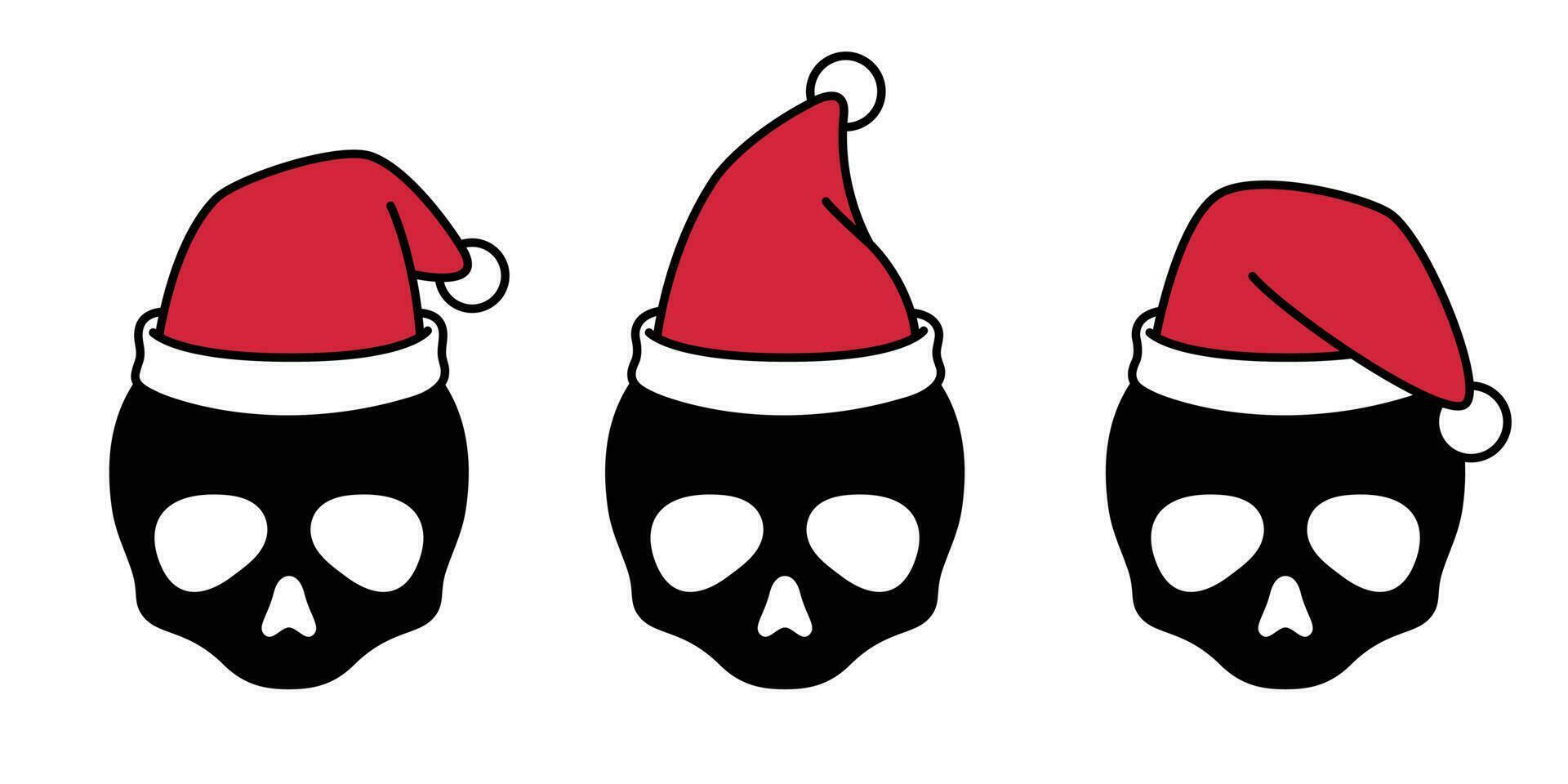 schedel vector halloween Kerstmis de kerstman claus hoed gekruiste beenderen icoon piraat geest logo grafisch symbool illustratie
