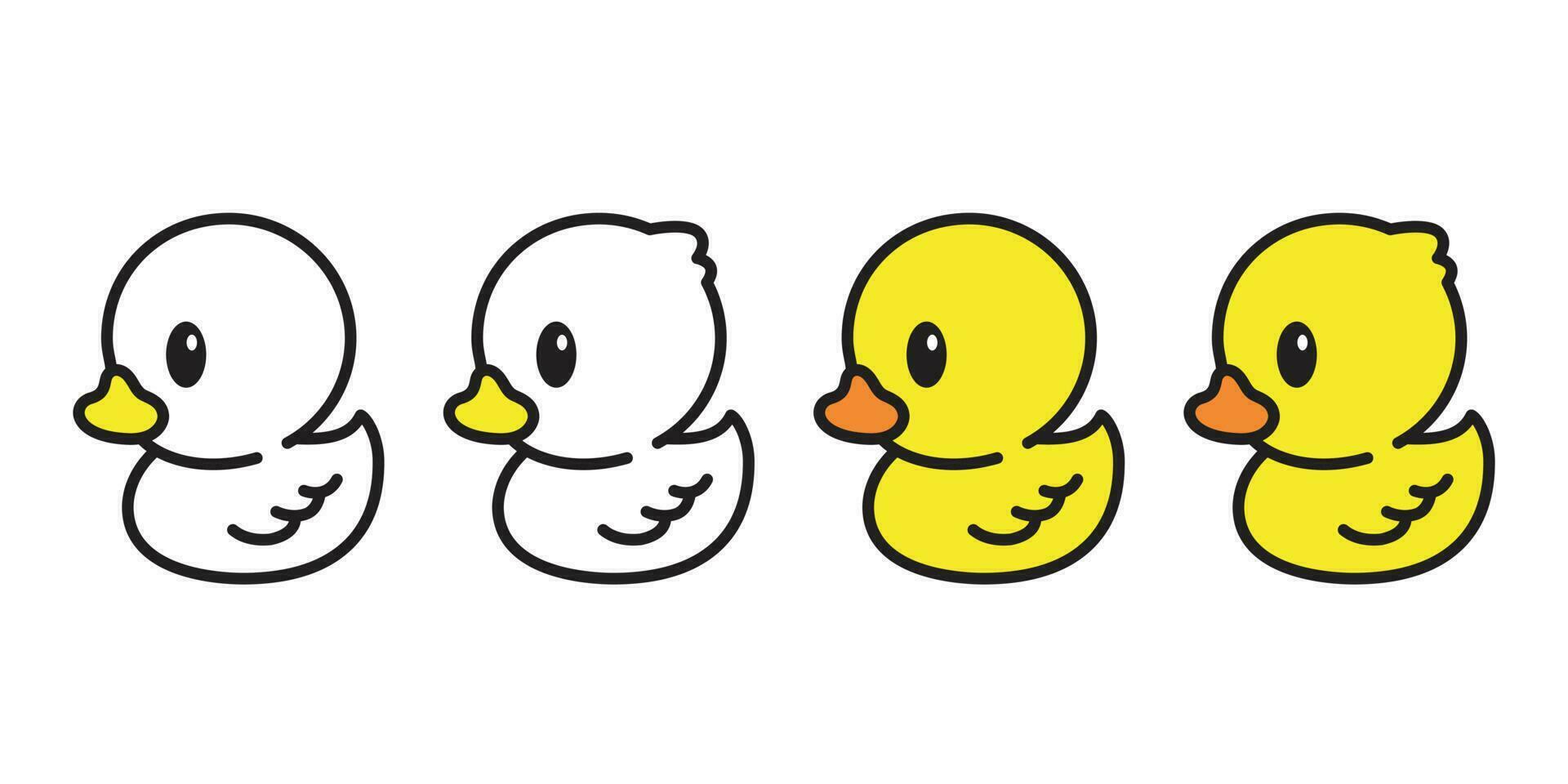 eend vector icoon logo rubber eend tekenfilm karakter illustratie vogel boerderij dier symbool tekening