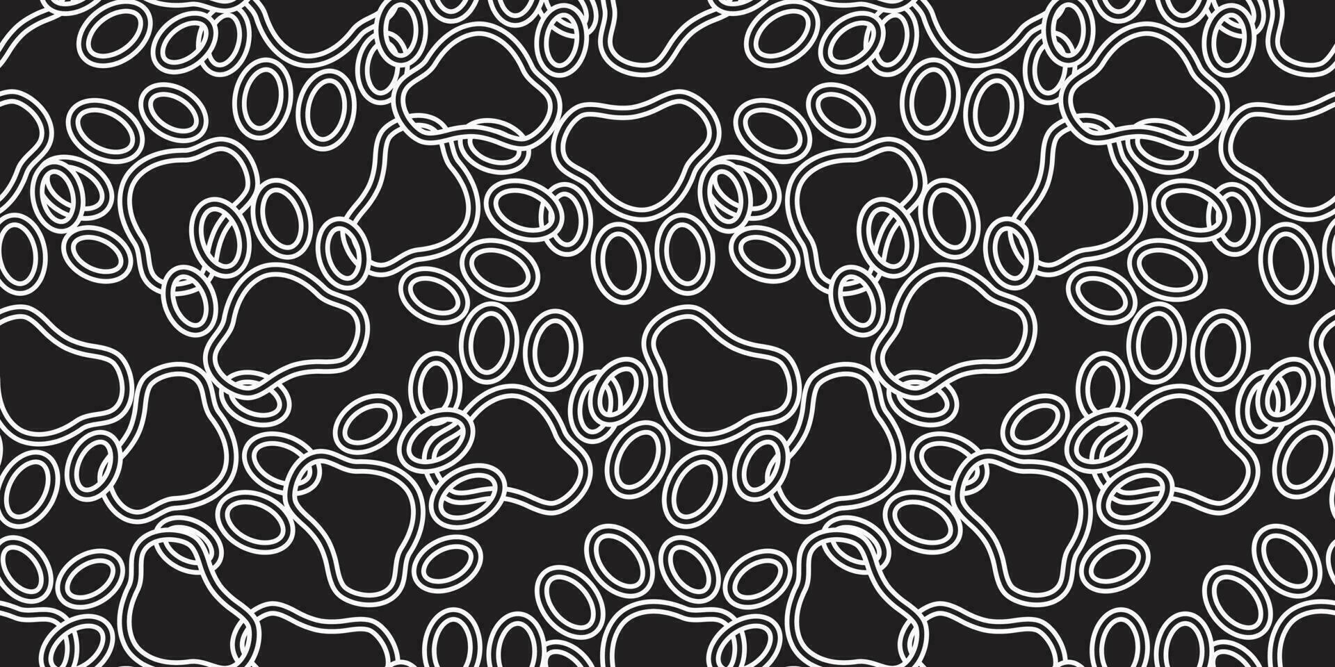 hond poot naadloos patroon vector voetafdruk kat puppy sjaal geïsoleerd tegel achtergrond herhaling behang tekenfilm illustratie zwart