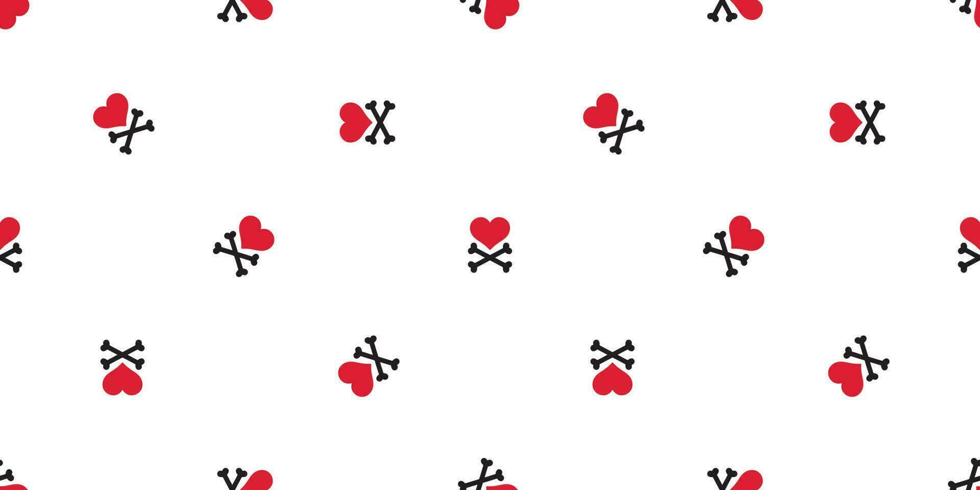 hart naadloos patroon kruis bot vector Valentijn halloween geïsoleerd achtergrond behang rood