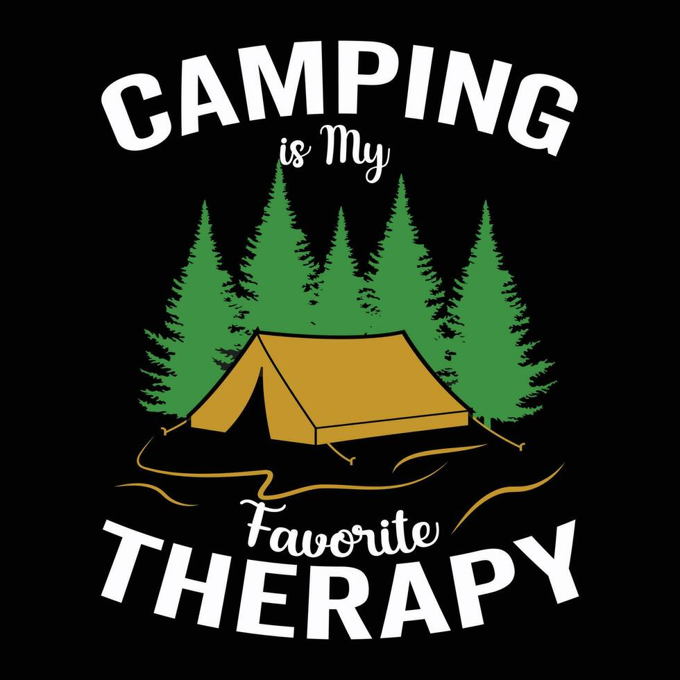 camping is mijn favoriete behandeling t-shirt vector illustratie