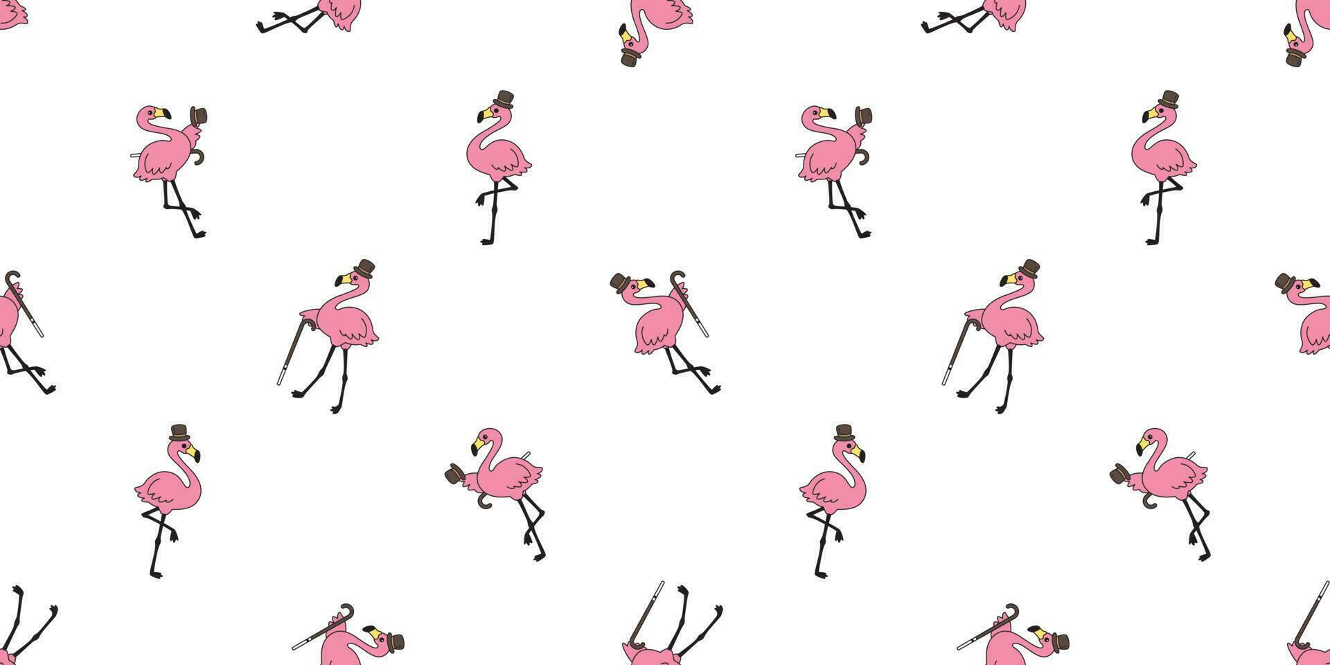 flamingo naadloos patroon vector top hoed roze flamingo's exotisch vogel tropisch sjaal geïsoleerd tekenfilm illustratie tegel achtergrond herhaling behang