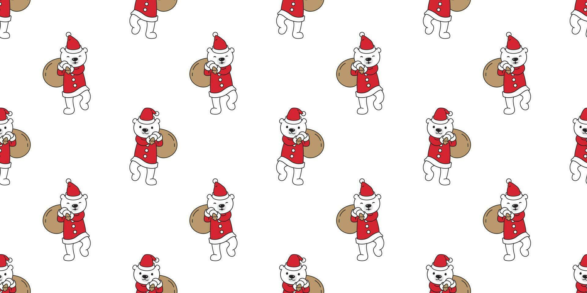 beer naadloos patroon Kerstmis vector polair beer de kerstman claus Kerstmis geschenk tekenfilm sjaal geïsoleerd tegel achtergrond herhaling behang