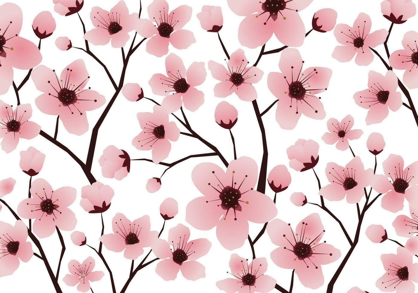 kers bloesem Japans sakura bloem naadloos patroon vector