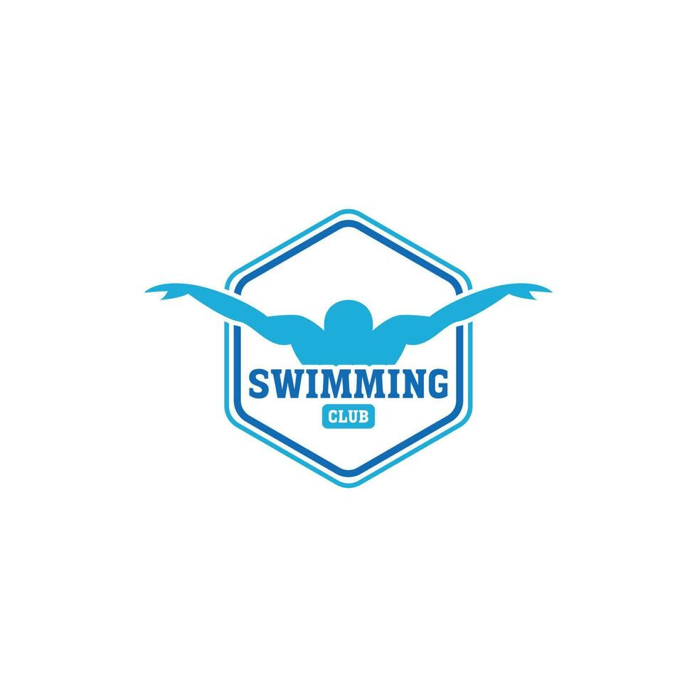 creatief zwemmen sport embleem logo ontwerp vector illustratie idee