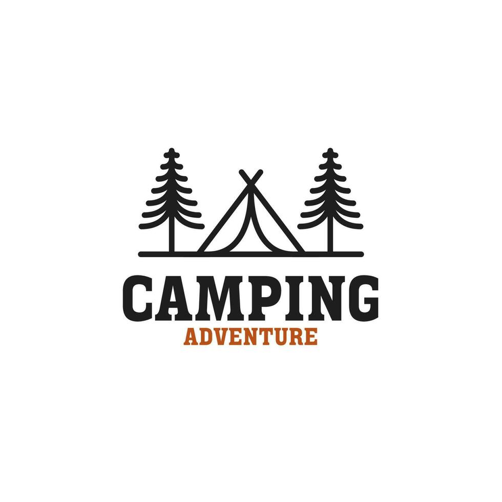 creatief buitenshuis logo van camping en avontuur reizen vakantie Woud ontwerp illustratie idee vector