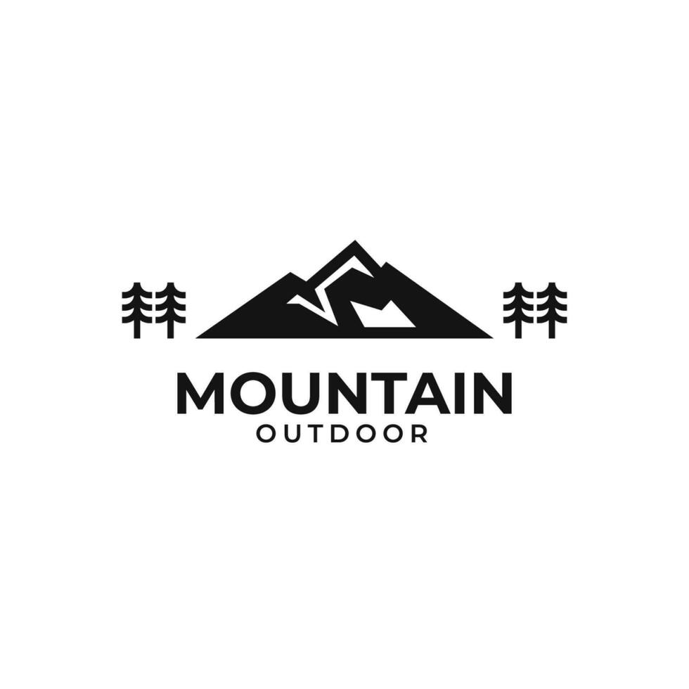 creatief berg buitenshuis logo ontwerp vector illustratie idee