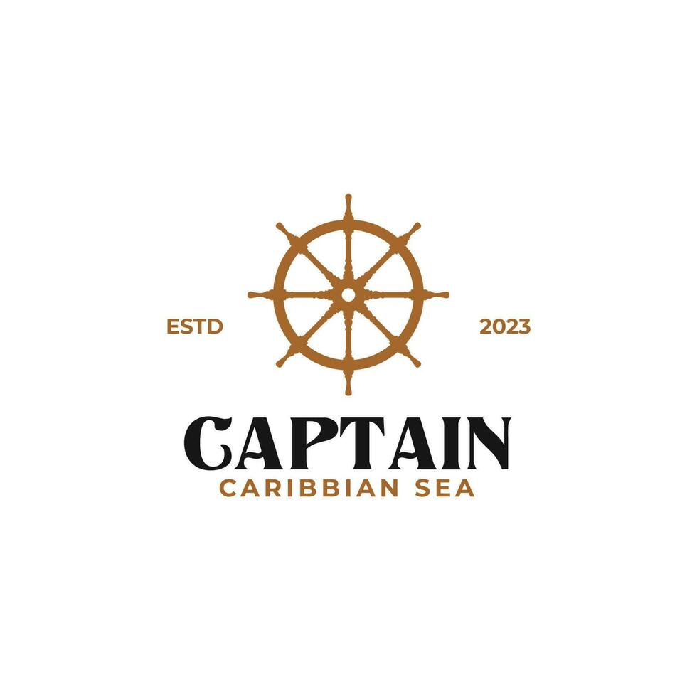 creatief stuurinrichting wiel gezagvoerder boot schip jacht kompas vervoer logo ontwerp vector