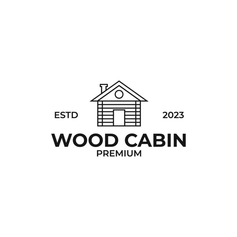 creatief wijnoogst huis hout cabine logo ontwerp illustratie idee vector
