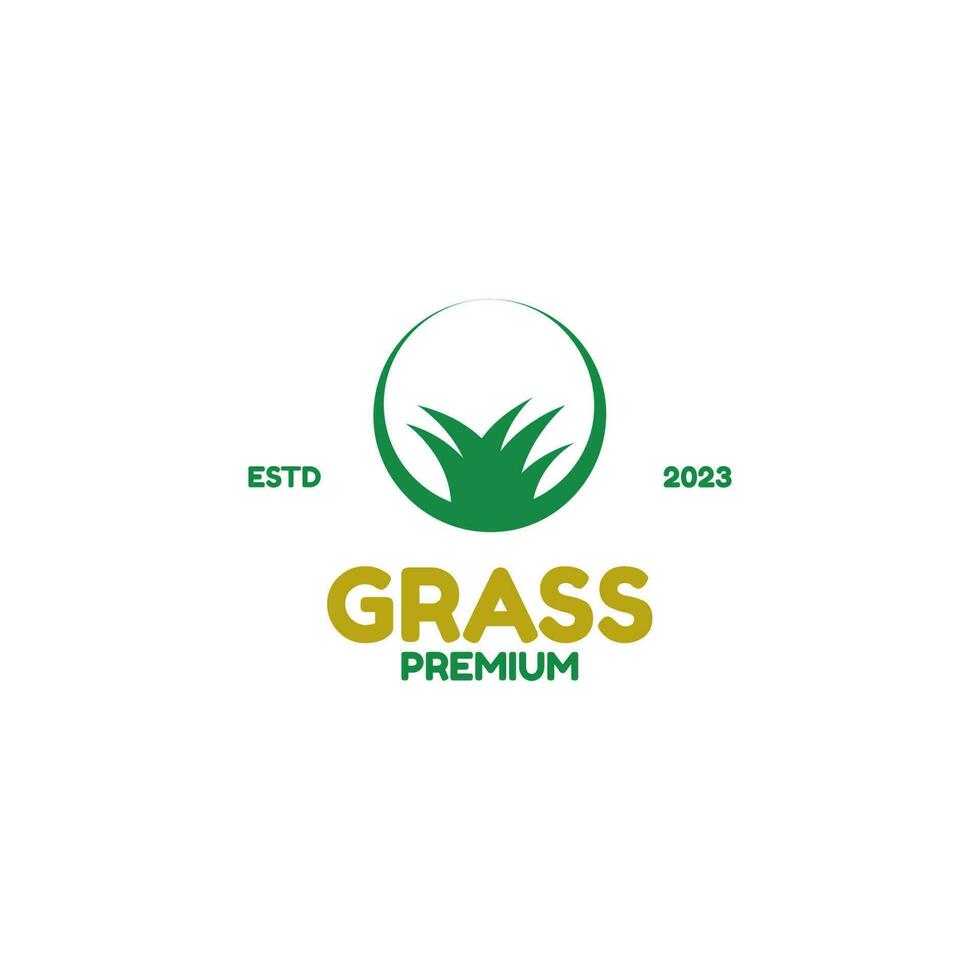 creatief gras logo ontwerp concept vector illustratie idee