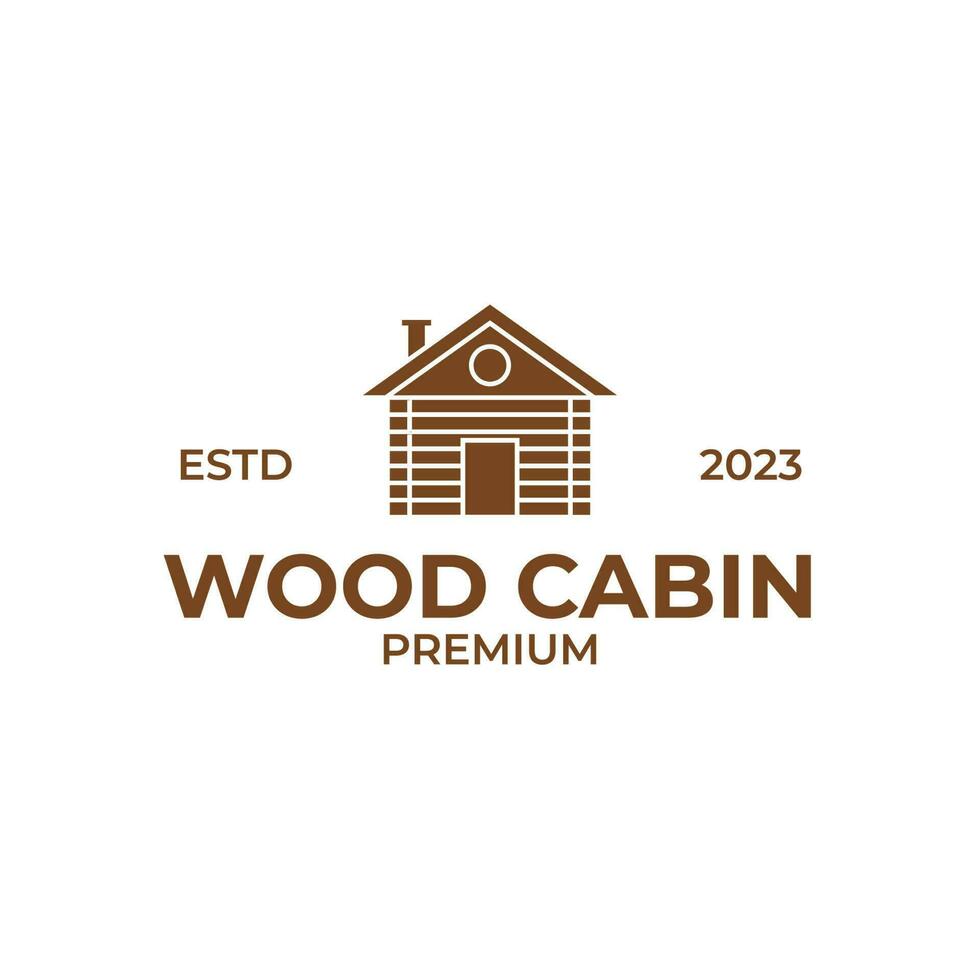 creatief wijnoogst huis hout cabine logo ontwerp illustratie idee vector