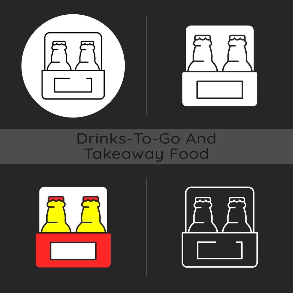 bier om donker themapictogram te gaan vector