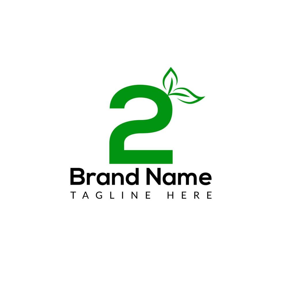 eco logo Aan brief 2 sjabloon. eco Aan 2 brief, eerste ecologisch, blad, natuur, groen teken concept vector