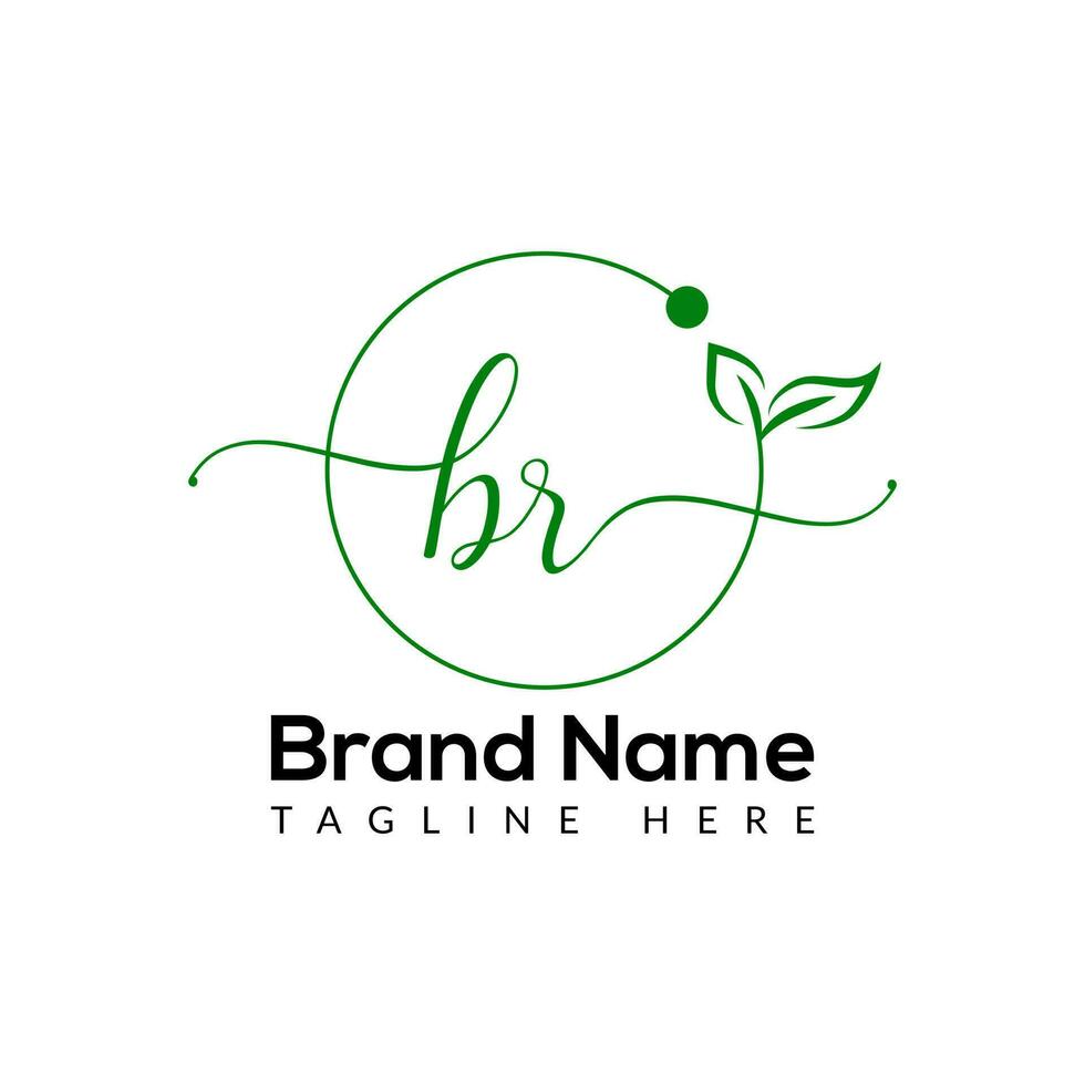 eco logo Aan brief br sjabloon. eco Aan br brief, eerste ecologisch, blad, natuur, groen teken concept vector