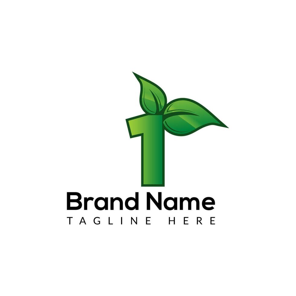 eco logo Aan brief 1 sjabloon. eco Aan 1 brief, eerste ecologisch, blad, natuur, groen teken concept vector