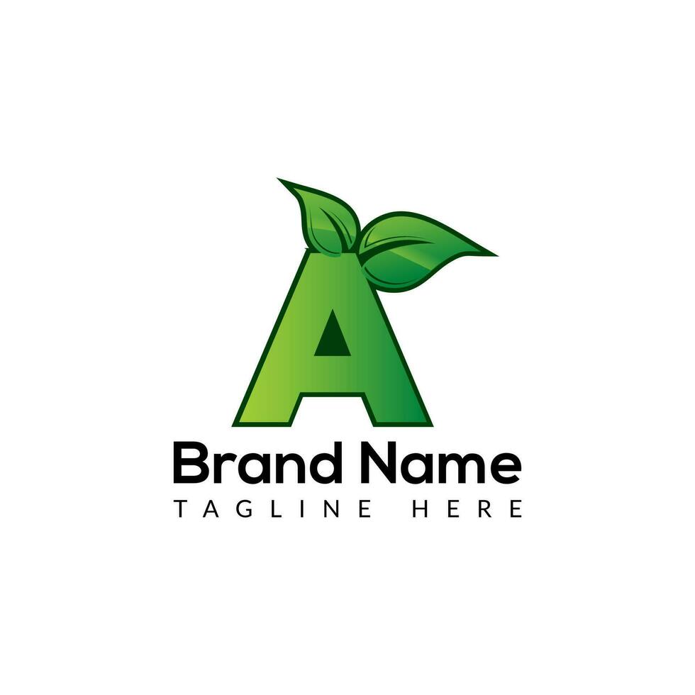 eco logo Aan brief een sjabloon. eco Aan een brief, eerste ecologisch, blad, natuur, groen teken concept vector