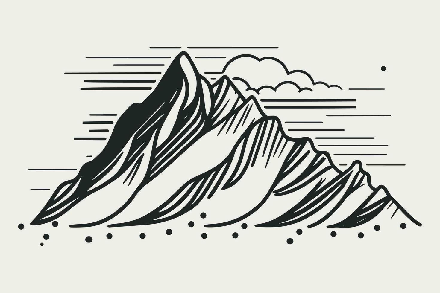 berg vector, berg silhouet, geassorteerd berg boom vector, hand- getrokken berg vector, berg icoon illustraties vector