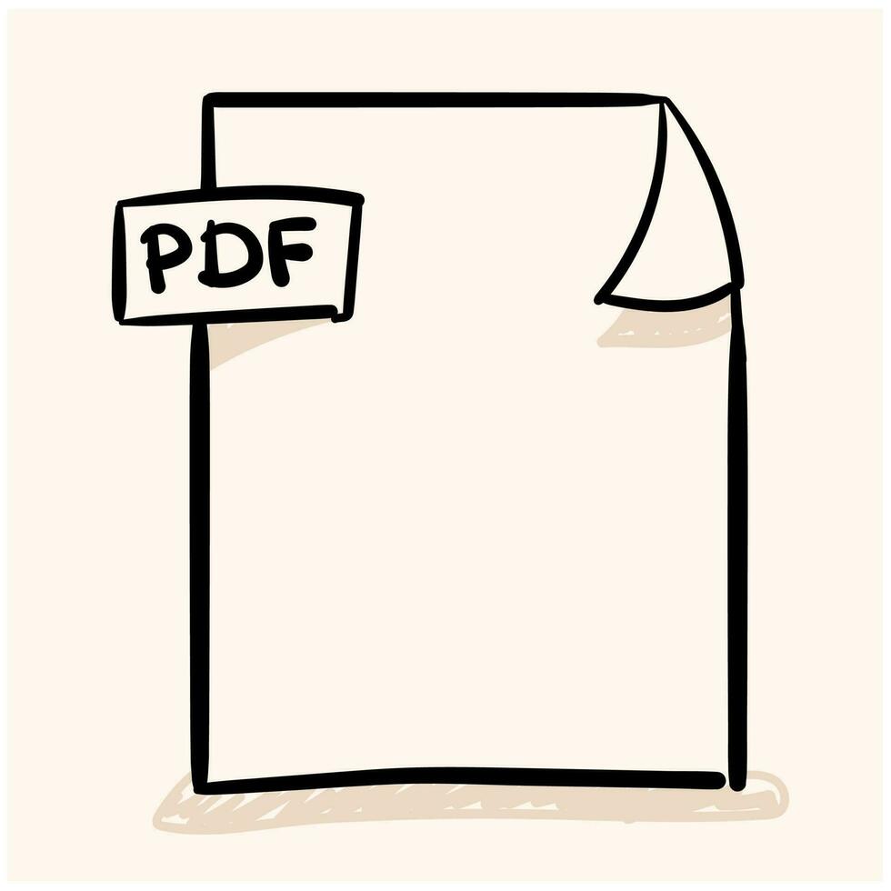 pdf het dossier tekening tekening hand- tekening vector