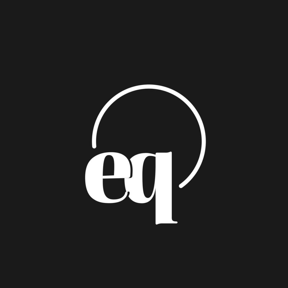 eq logo initialen monogram met circulaire lijnen, minimalistische en schoon logo ontwerp, gemakkelijk maar classy stijl vector