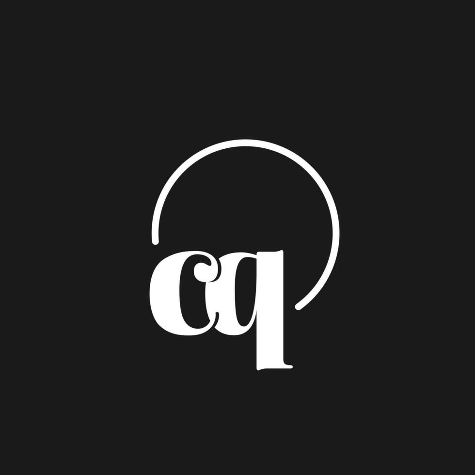 cq logo initialen monogram met circulaire lijnen, minimalistische en schoon logo ontwerp, gemakkelijk maar classy stijl vector