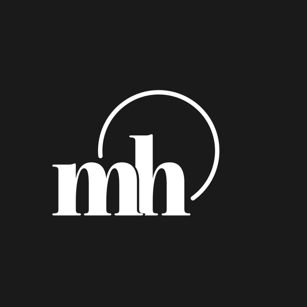 mh logo initialen monogram met circulaire lijnen, minimalistische en schoon logo ontwerp, gemakkelijk maar classy stijl vector