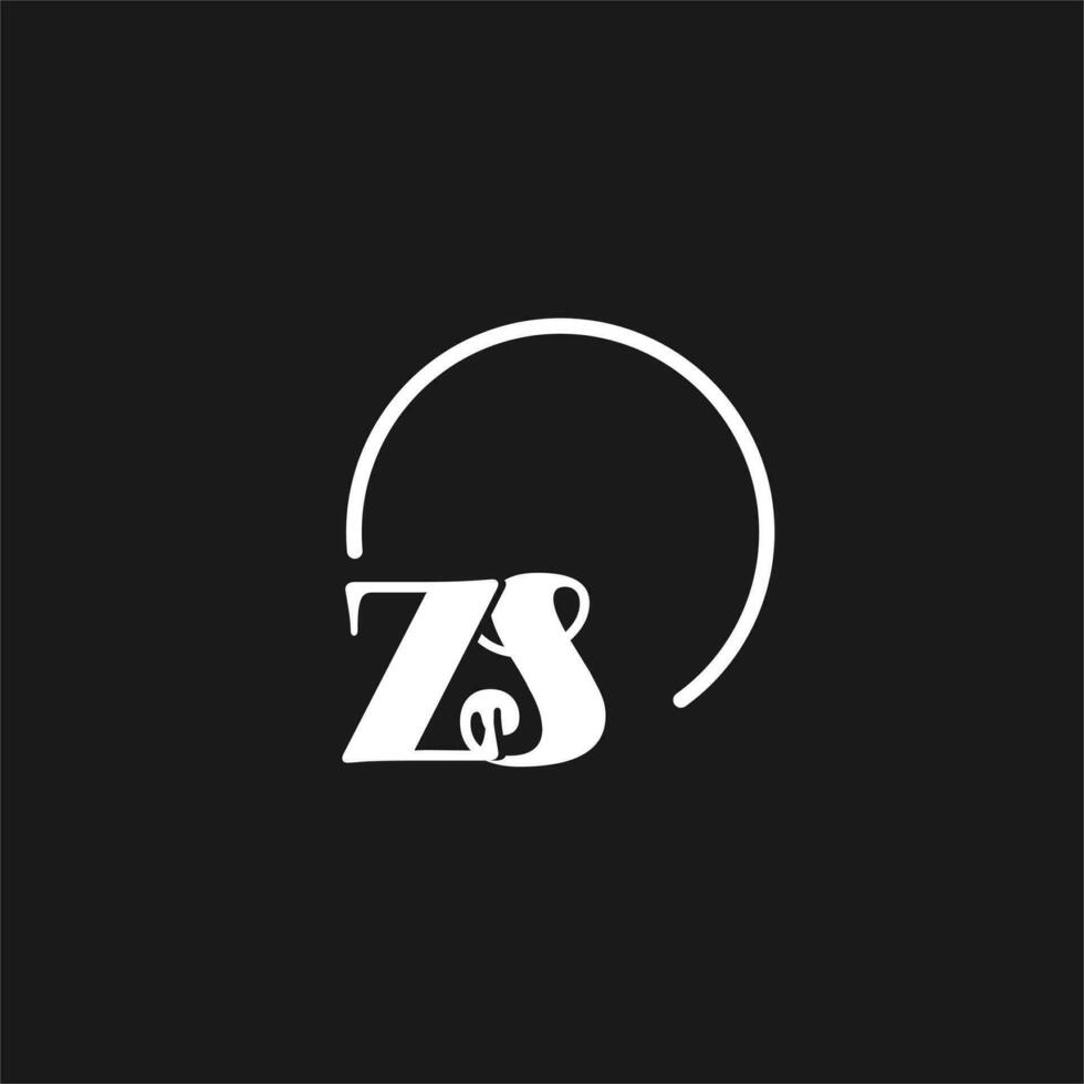 zs logo initialen monogram met circulaire lijnen, minimalistische en schoon logo ontwerp, gemakkelijk maar classy stijl vector