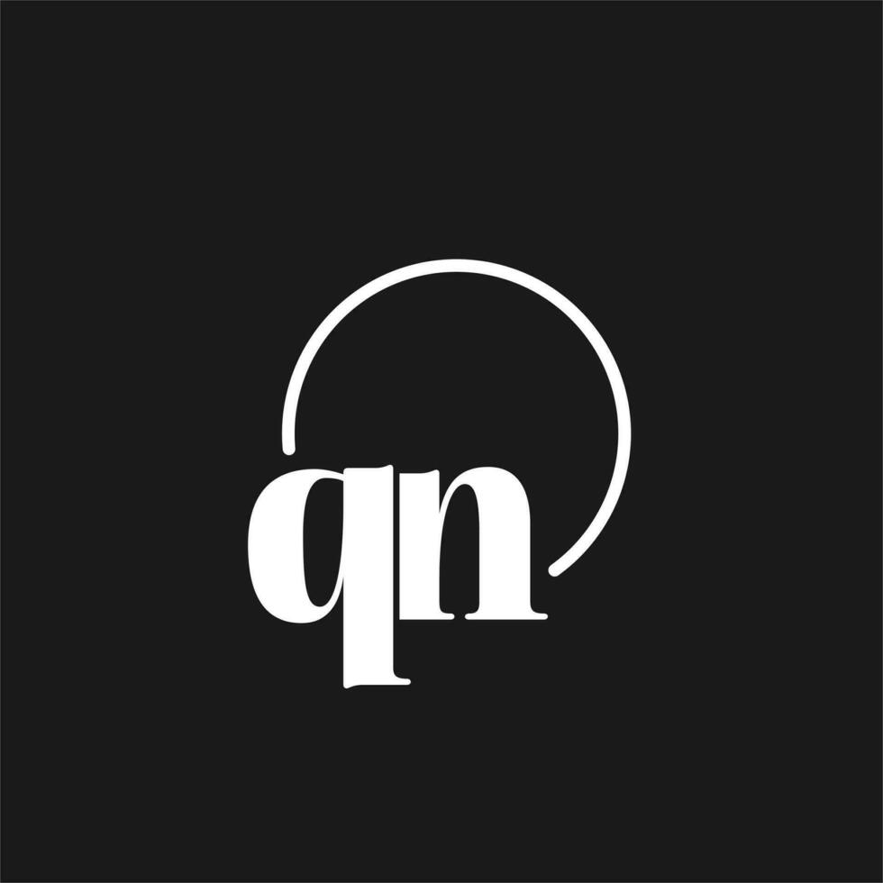 qn logo initialen monogram met circulaire lijnen, minimalistische en schoon logo ontwerp, gemakkelijk maar classy stijl vector