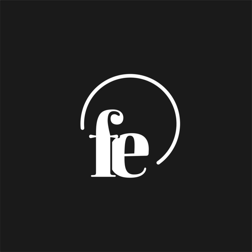 fe logo initialen monogram met circulaire lijnen, minimalistische en schoon logo ontwerp, gemakkelijk maar classy stijl vector