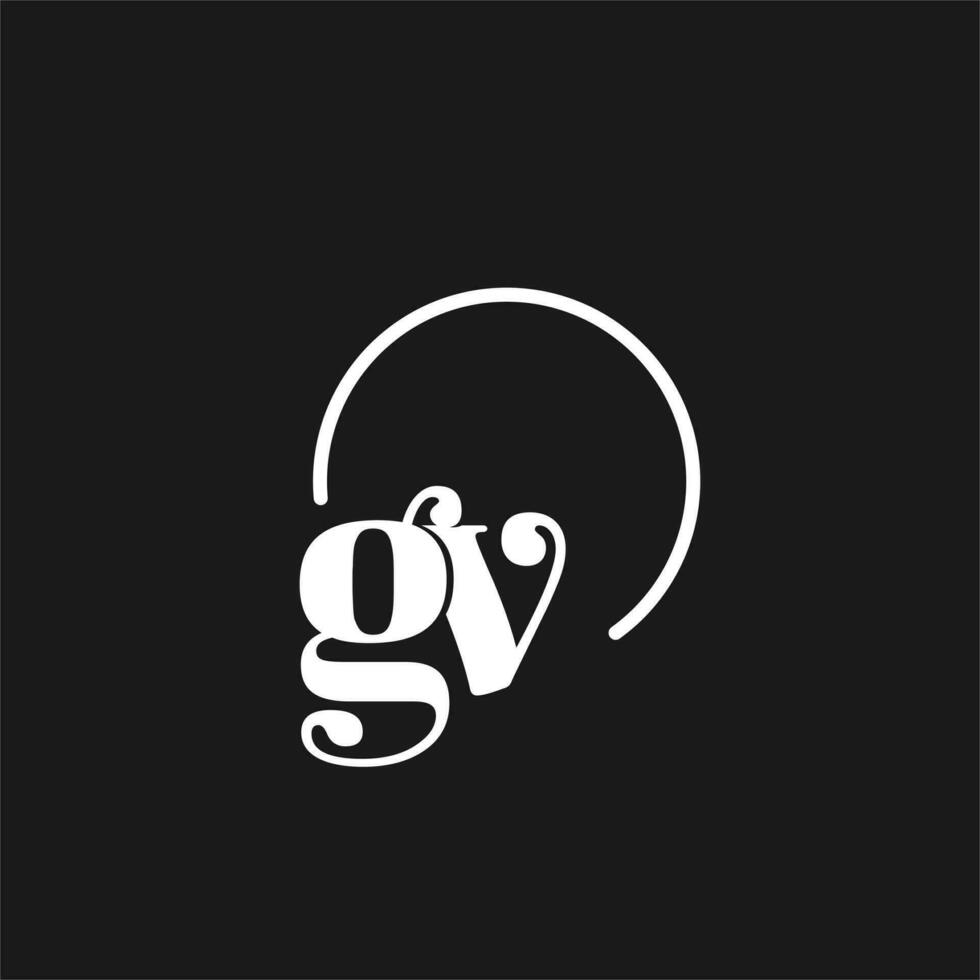 gv logo initialen monogram met circulaire lijnen, minimalistische en schoon logo ontwerp, gemakkelijk maar classy stijl vector