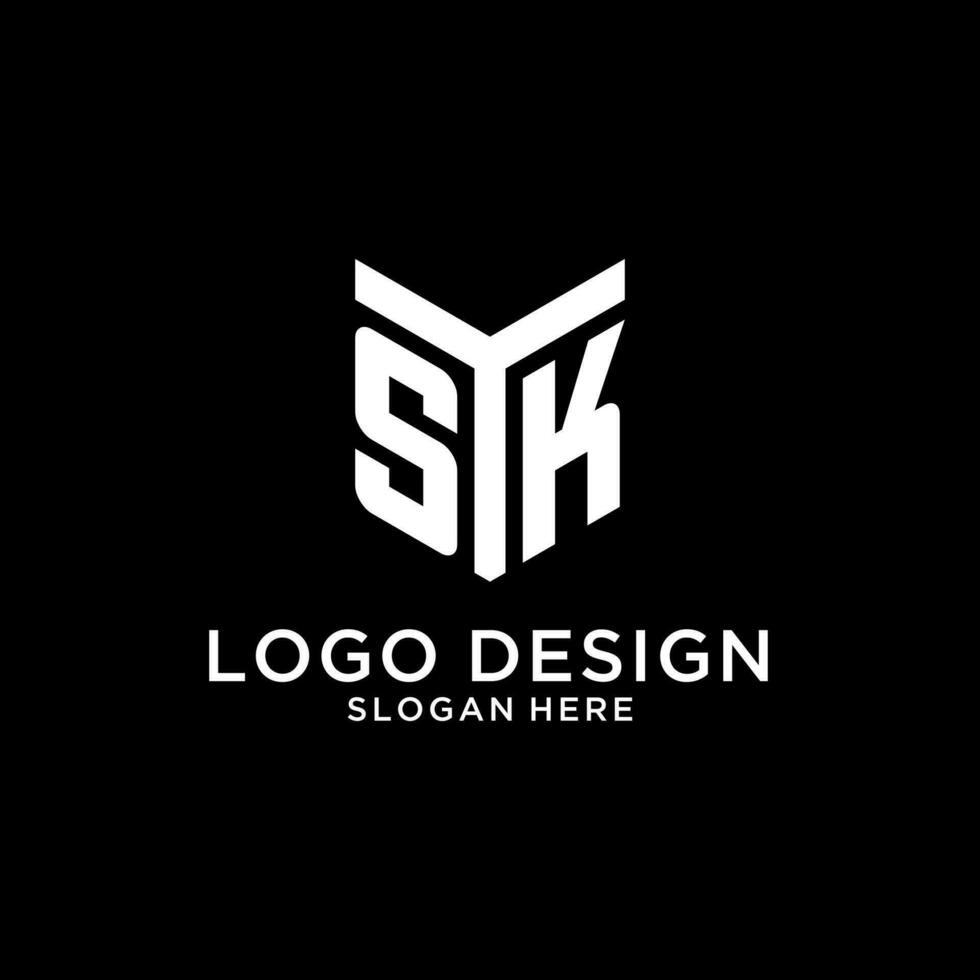 sk spiegel eerste logo, creatief stoutmoedig monogram eerste ontwerp stijl vector