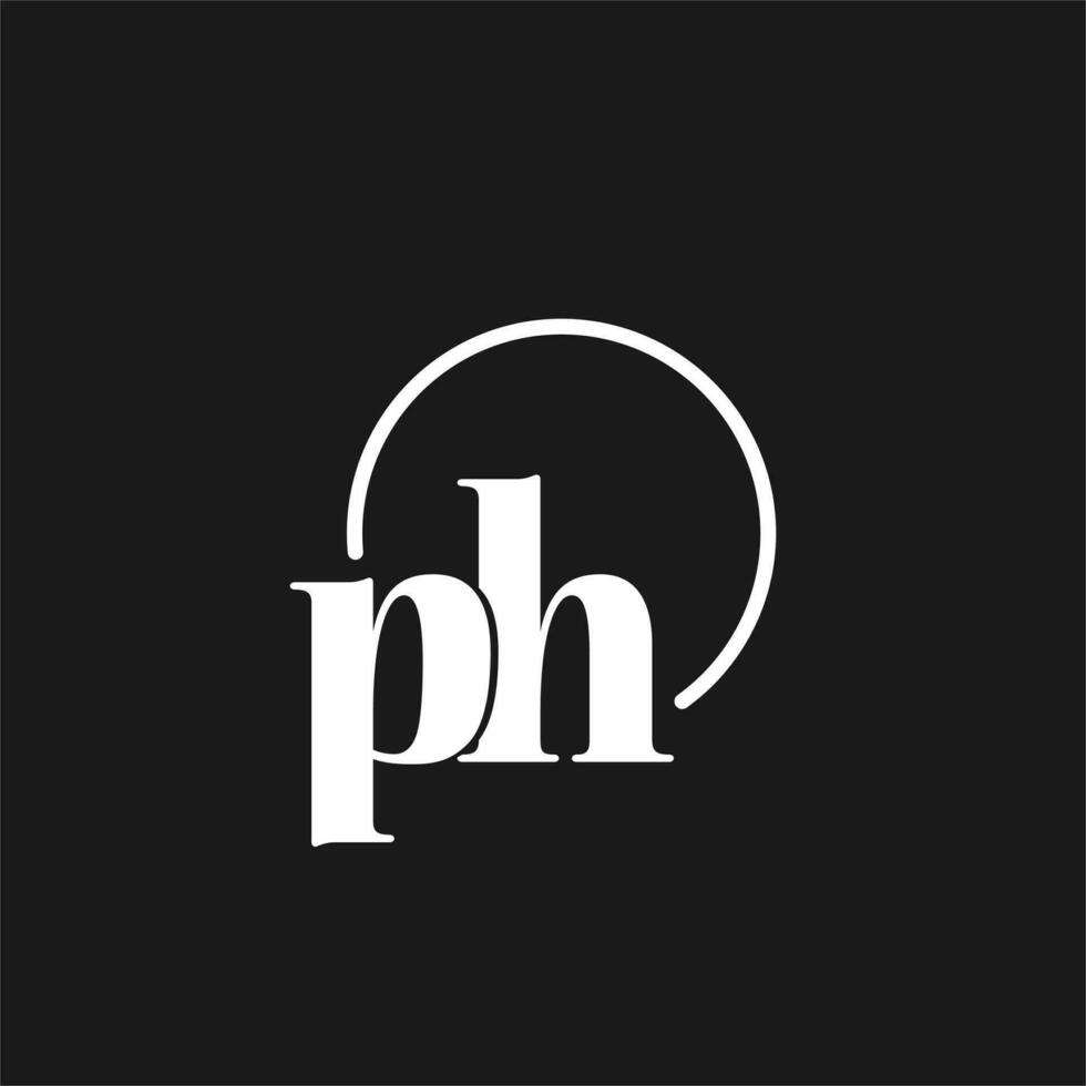 ph logo initialen monogram met circulaire lijnen, minimalistische en schoon logo ontwerp, gemakkelijk maar classy stijl vector