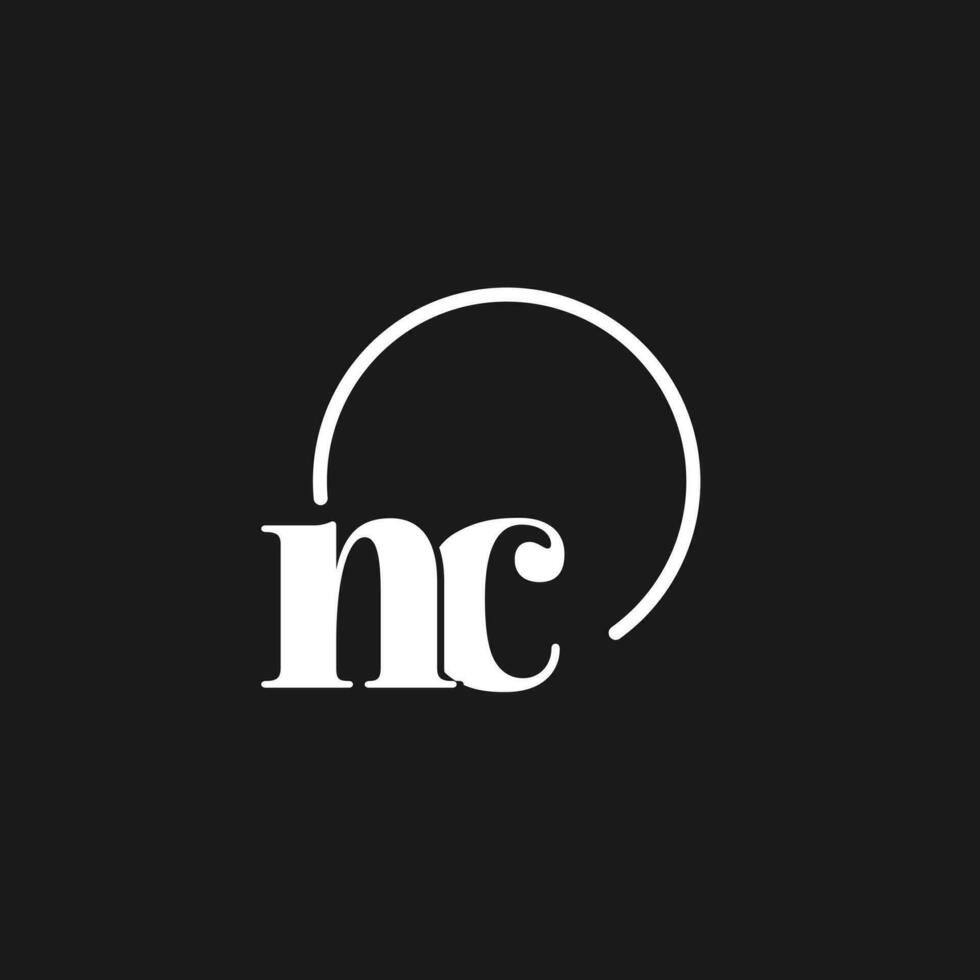 nc logo initialen monogram met circulaire lijnen, minimalistische en schoon logo ontwerp, gemakkelijk maar classy stijl vector