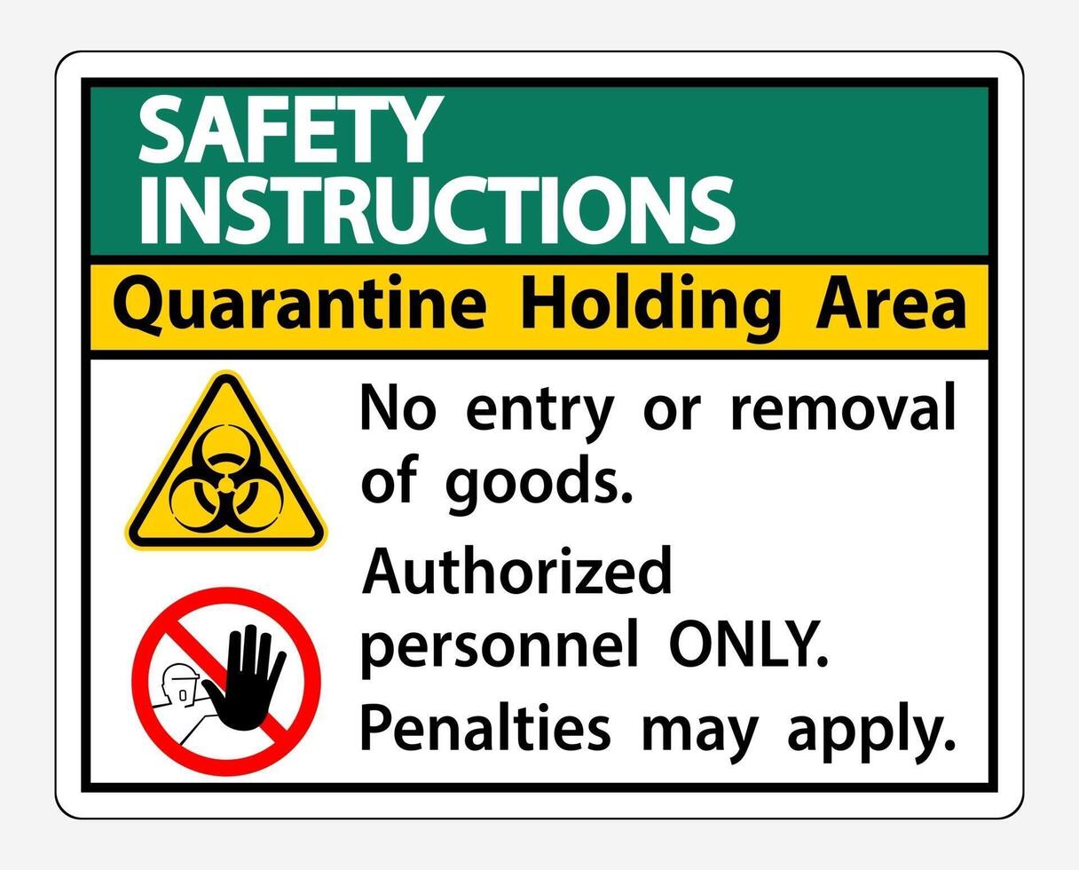 veiligheidsinstructies quarantainebedrijfsgebied teken vector