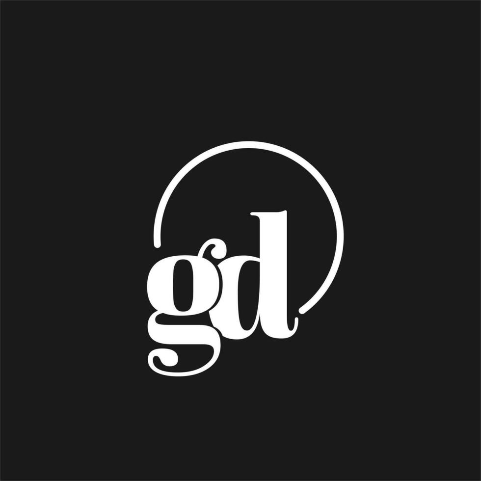 gd logo initialen monogram met circulaire lijnen, minimalistische en schoon logo ontwerp, gemakkelijk maar classy stijl vector
