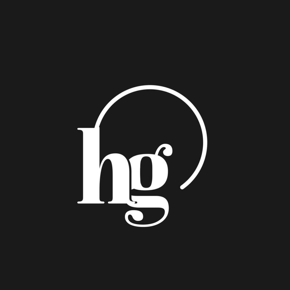 hg logo initialen monogram met circulaire lijnen, minimalistische en schoon logo ontwerp, gemakkelijk maar classy stijl vector