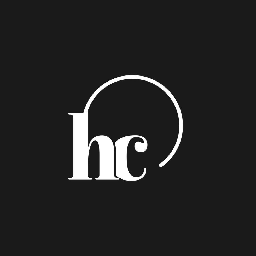 hc logo initialen monogram met circulaire lijnen, minimalistische en schoon logo ontwerp, gemakkelijk maar classy stijl vector