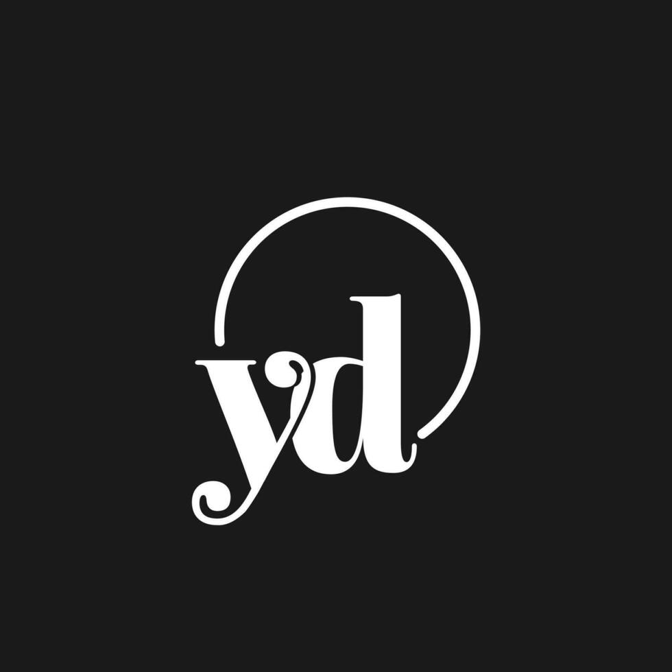 yd logo initialen monogram met circulaire lijnen, minimalistische en schoon logo ontwerp, gemakkelijk maar classy stijl vector