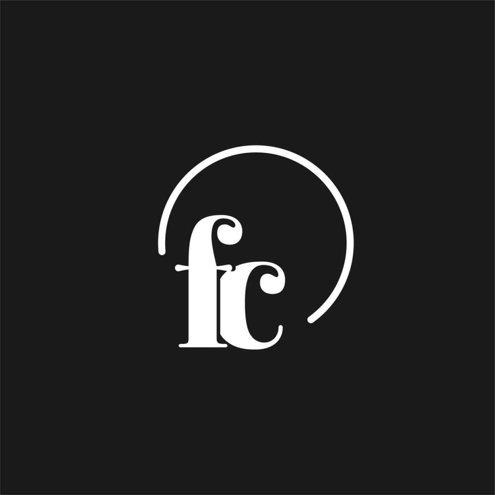 fc logo initialen monogram met circulaire lijnen, minimalistische en schoon logo ontwerp, gemakkelijk maar classy stijl vector