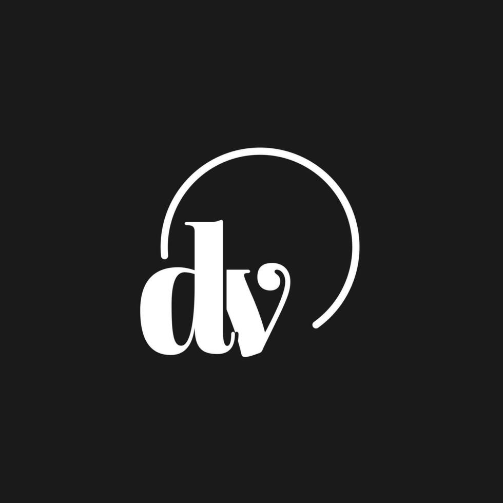 dv logo initialen monogram met circulaire lijnen, minimalistische en schoon logo ontwerp, gemakkelijk maar classy stijl vector