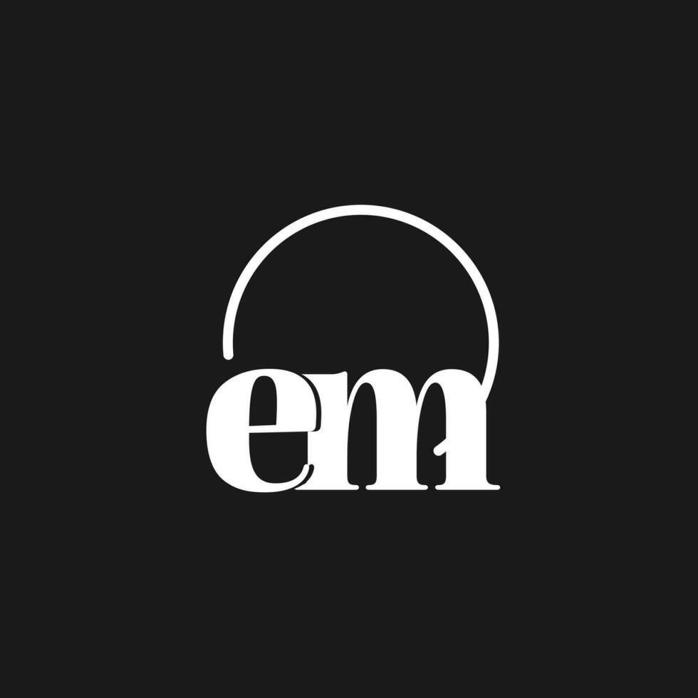 em logo initialen monogram met circulaire lijnen, minimalistische en schoon logo ontwerp, gemakkelijk maar classy stijl vector