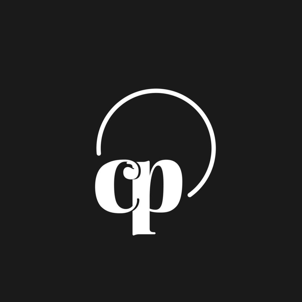 cp logo initialen monogram met circulaire lijnen, minimalistische en schoon logo ontwerp, gemakkelijk maar classy stijl vector