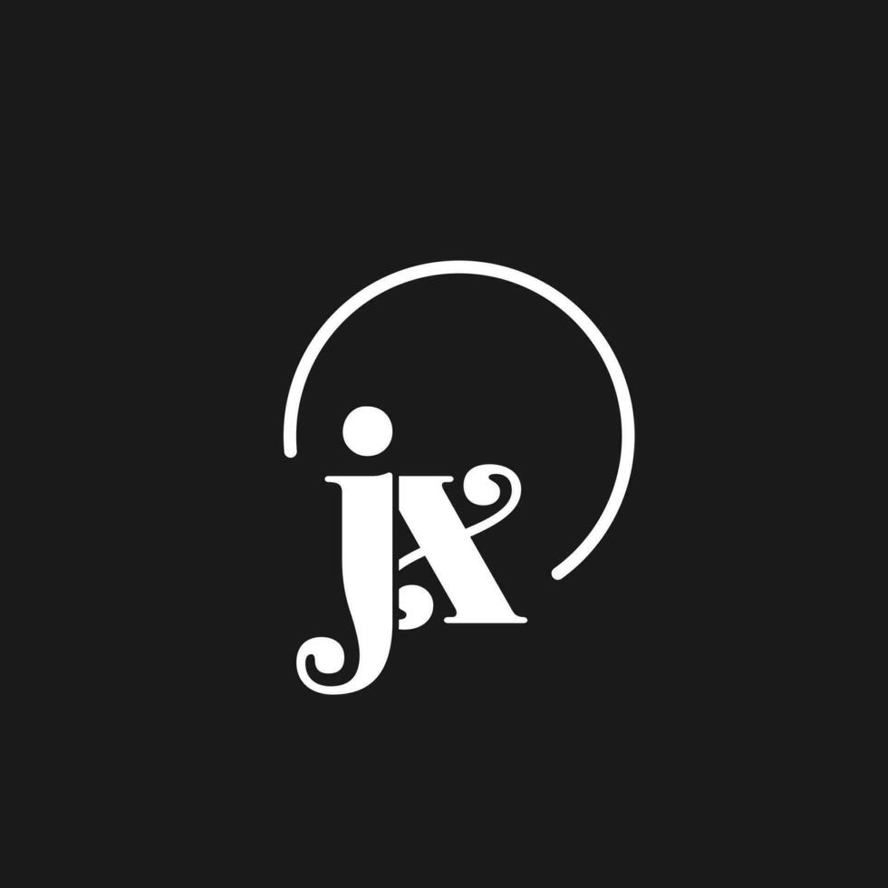 jx logo initialen monogram met circulaire lijnen, minimalistische en schoon logo ontwerp, gemakkelijk maar classy stijl vector