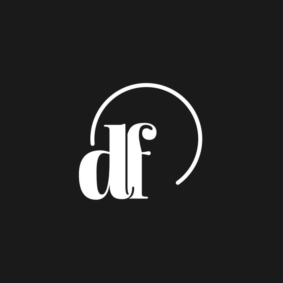 df logo initialen monogram met circulaire lijnen, minimalistische en schoon logo ontwerp, gemakkelijk maar classy stijl vector