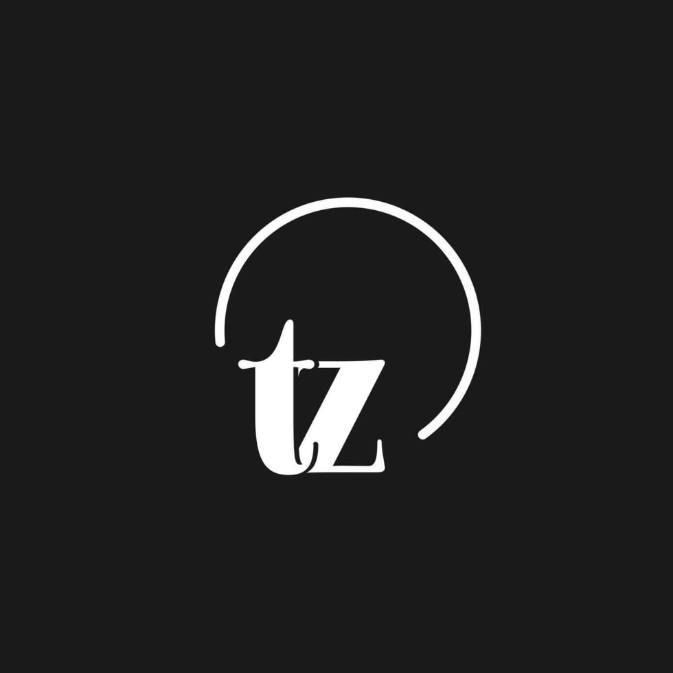 tz logo initialen monogram met circulaire lijnen, minimalistische en schoon logo ontwerp, gemakkelijk maar classy stijl vector