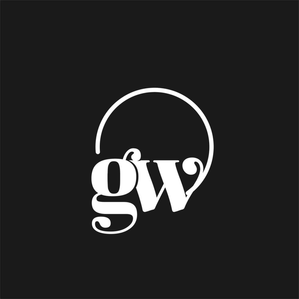 gw logo initialen monogram met circulaire lijnen, minimalistische en schoon logo ontwerp, gemakkelijk maar classy stijl vector