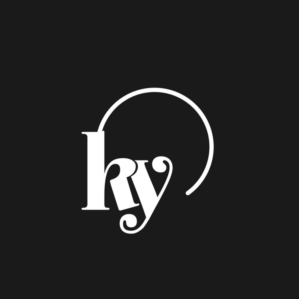 ky logo initialen monogram met circulaire lijnen, minimalistische en schoon logo ontwerp, gemakkelijk maar classy stijl vector