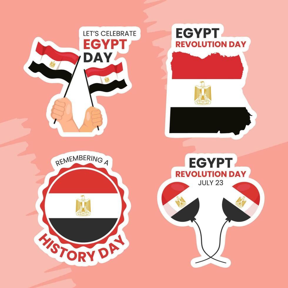 Egypte revolutie dag etiket vlak tekenfilm hand- getrokken Sjablonen achtergrond illustratie vector