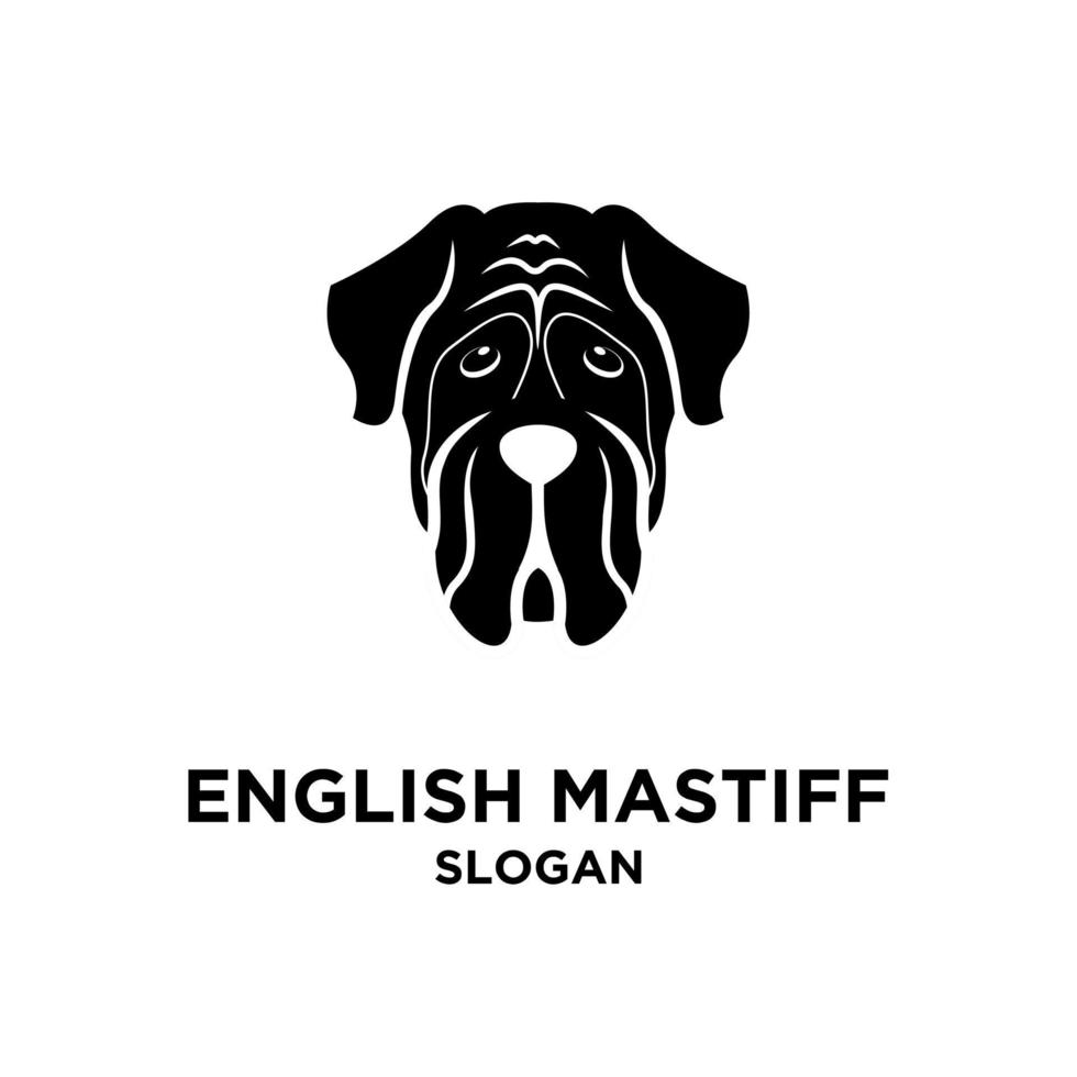 Engelse mastiff hond hoofd vector embleemontwerp pictogram illustratie