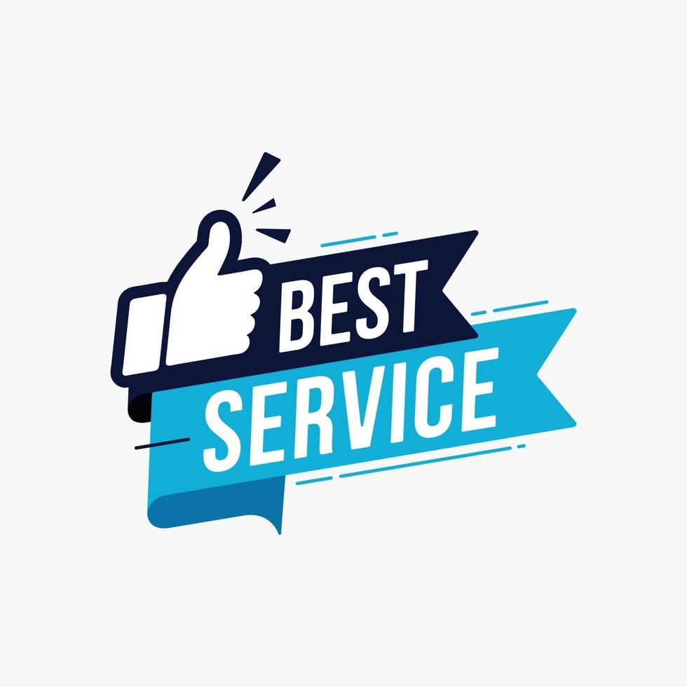 beste service label teken voor banner promotie vectorillustratie vector