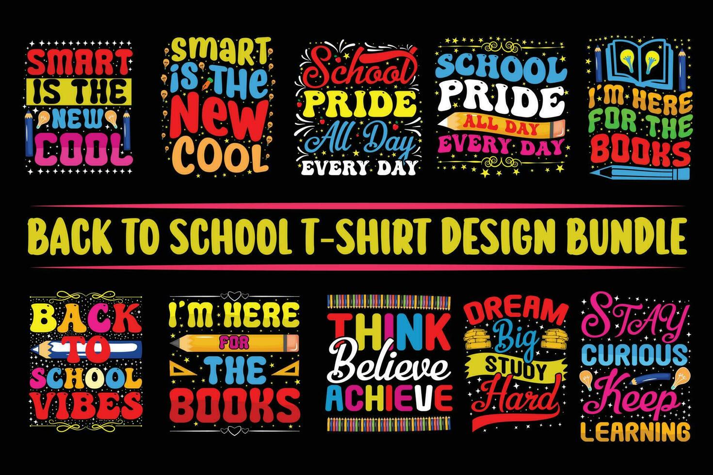 terug naar school- t-shirts ontwerp bundel, typografie terug naar school- t overhemd ontwerp bundel, koel terug naar school- T-stukken, inspirerend citaten t-shirt ontwerp vector